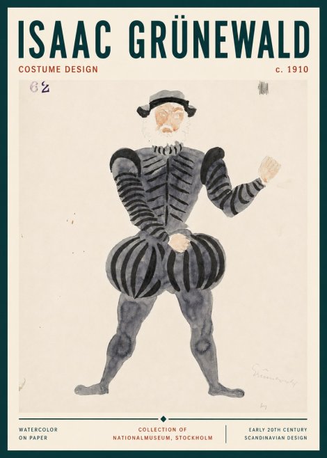 Isaac Grünewald Costume Design C. 1910 No3 - Poster