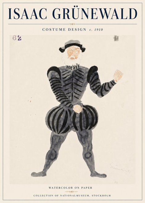 Isaac Grünewald Costume Design C. 1910 No6 - Poster