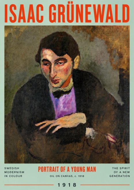 Isaac Grünewald Portrait of a Young Man No4 - Poster