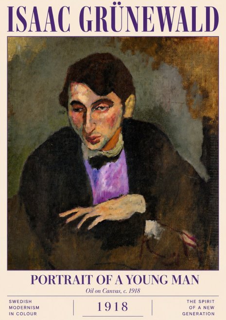 Isaac Grünewald Portrait of a Young Man No5 - Poster