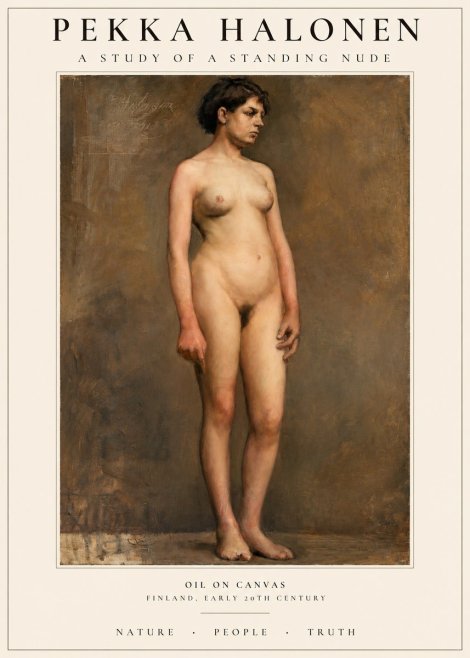 Pekka Halonen A Study of a Standing Nude No1 - Poster