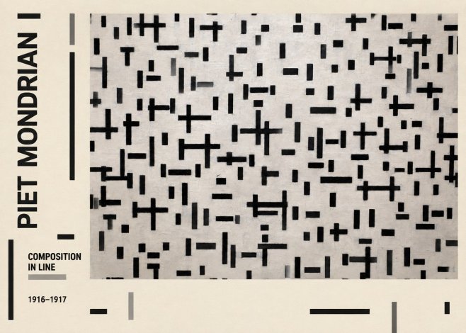 Piet Mondrian Composition in Line No2 - Poster