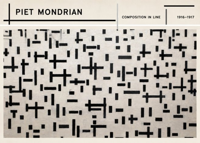 Piet Mondrian Composition in Line No3 - Poster