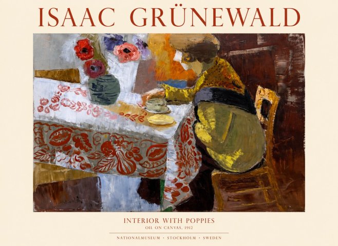 Isaac Grünewald Interior with Poppies No1 - Poster