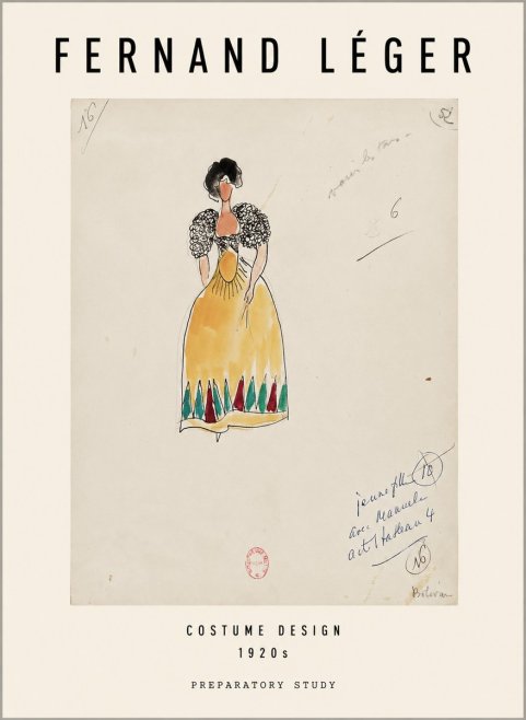 Fernand Léger Costume Design 1920S Preparatory Study No1 - Poster