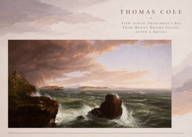 Thomas Cole View Across Frenchman's Bay from Mount Desert Island, After a Squall II No5 - Poster