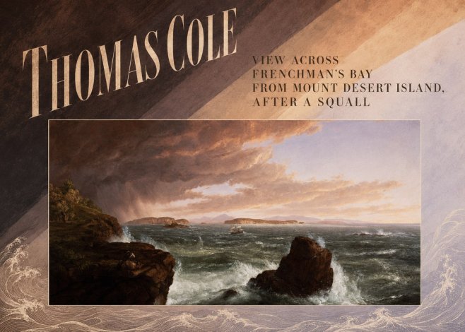 Thomas Cole View Across Frenchman's Bay from Mount Desert Island, After a Squall II No6 - Poster