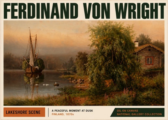 Ferdinand von Wright Lakeshore Scene No5 - Poster