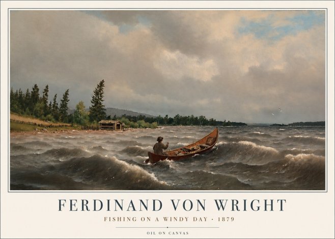 Ferdinand von Wright Fishing on a Windy Day No3 - Poster