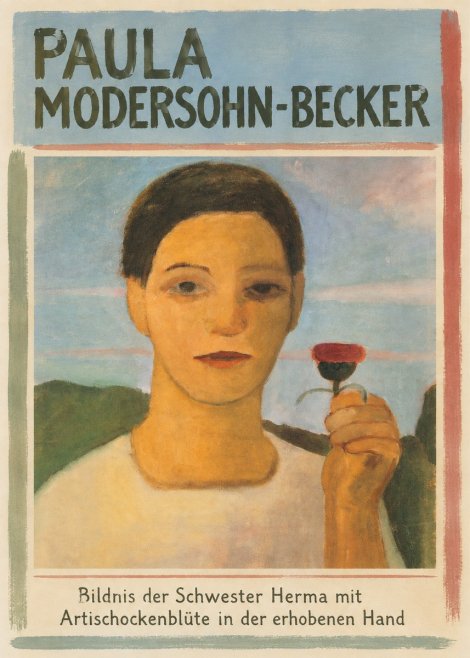 Paula Modersohn-Becker Bildnis Der Schwester Herma Mit Artischockenblüte in Der Erhobenen Hand No5 - Poster