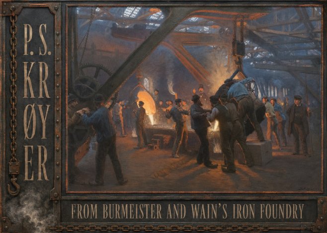 P.S. Krøyer From Burmeister and Wain's Iron Foundry No3 - Poster