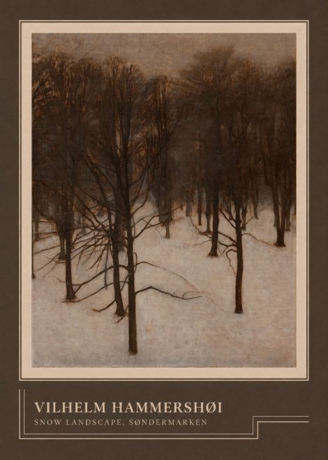 Vilhelm Hammershøi Snow Landscape, Søndermarken No4 - Poster