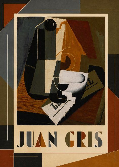Juan Gris Glass and Bottle No1 - Poster