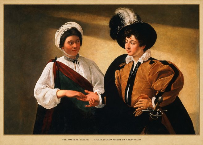 Michelangelo Merisi da Caravaggio The Fortune Teller III No5 - Poster