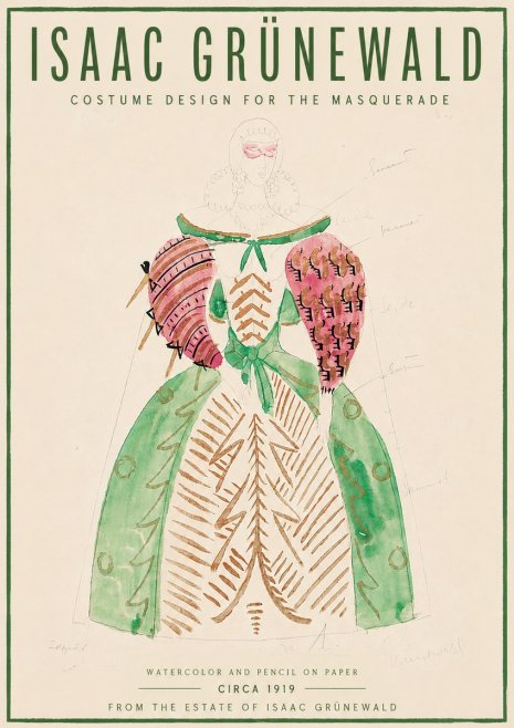 Isaac Grünewald Costume Design for the Masquerade No6 - Poster