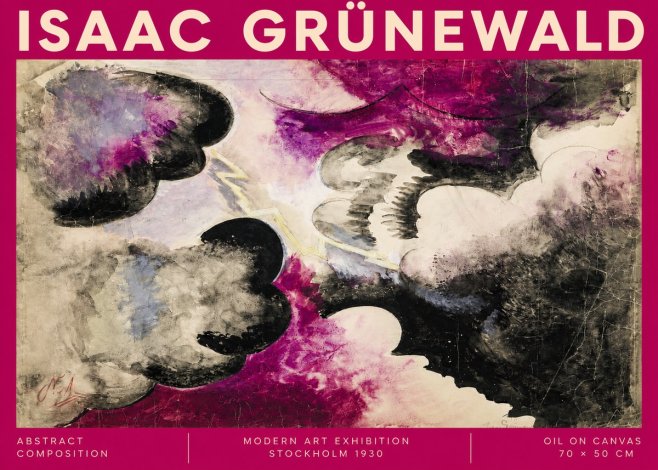 Isaac Grünewald Abstract Composition No2 - Poster