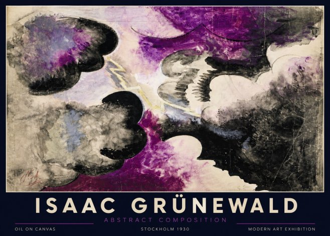 Isaac Grünewald Abstract Composition No3 - Poster