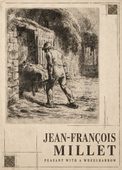 Jean-François Millet Peasant with a Wheelbarrow No3 - Poster