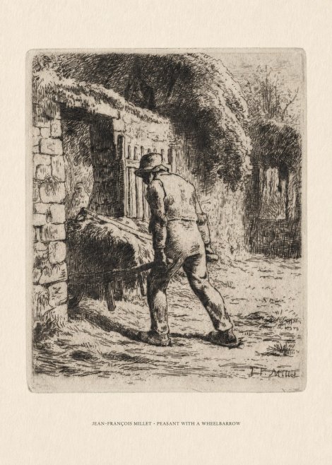 Jean-François Millet Peasant with a Wheelbarrow No6 - Poster