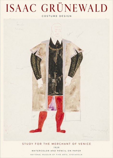 Isaac Grünewald Study for the Merchant of Venice No1 - Poster