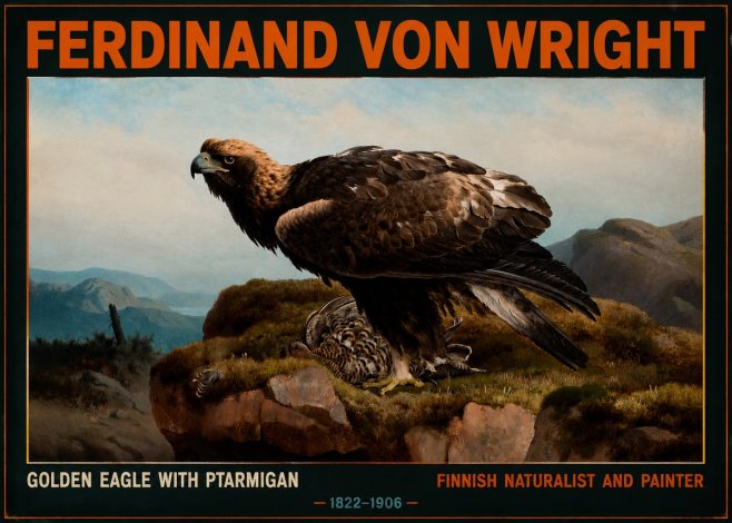 Ferdinand von Wright Golden Eagle with Ptarmigan No2 - Poster