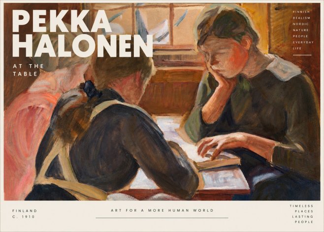 Pekka Halonen At the Table No4 - Poster