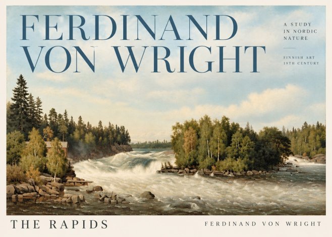 Ferdinand von Wright Rapids in a Finnish River No5 - Poster