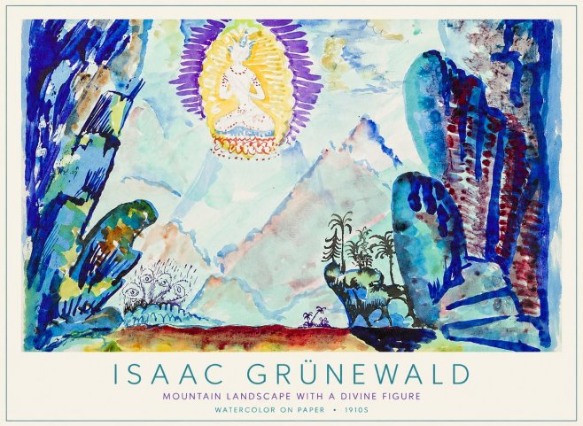 Isaac Grünewald Mountain Landscape with a Divine Figure No1 - Poster