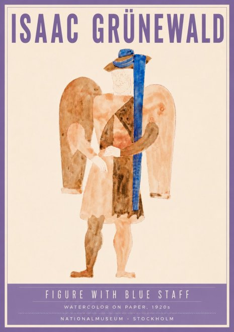 Isaac Grünewald Figure with Blue Staff No4 - Poster
