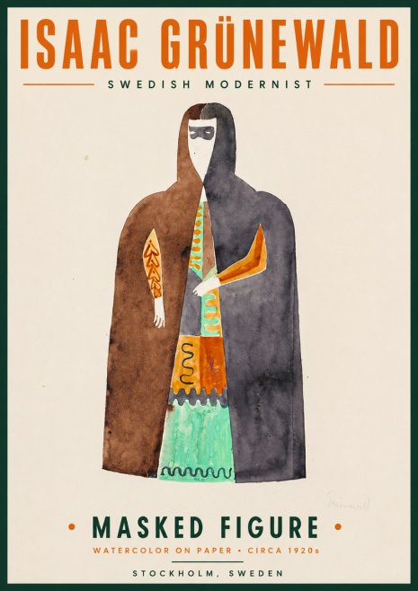 Isaac Grünewald Masked Figure No4 - Poster