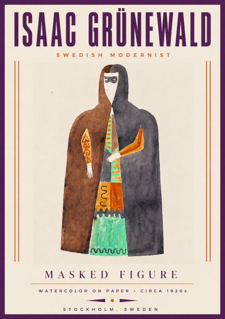 Isaac Grünewald Masked Figure No5 - Poster