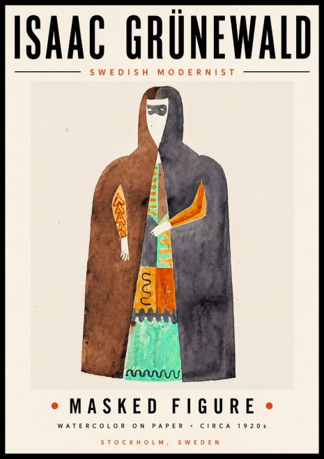 Isaac Grünewald Masked Figure No6 - Poster