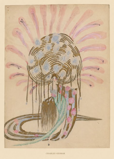 Charles Gesmar Woman with Headdress No6 - Poster