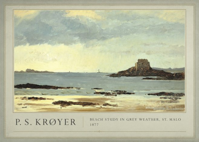 P.S. Krøyer Beach Study in Grey Weather, St. Malo No1 - Poster