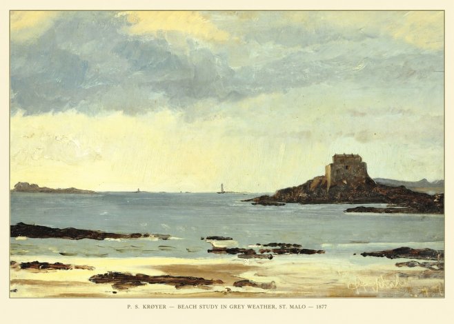P.S. Krøyer Beach Study in Grey Weather, St. Malo No5 - Poster