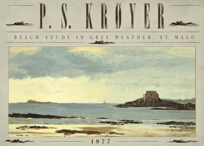 P.S. Krøyer Beach Study in Grey Weather, St. Malo No6 - Poster