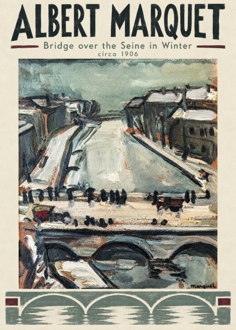 Albert Marquet Bridge over the Seine in Winter No4 - Poster