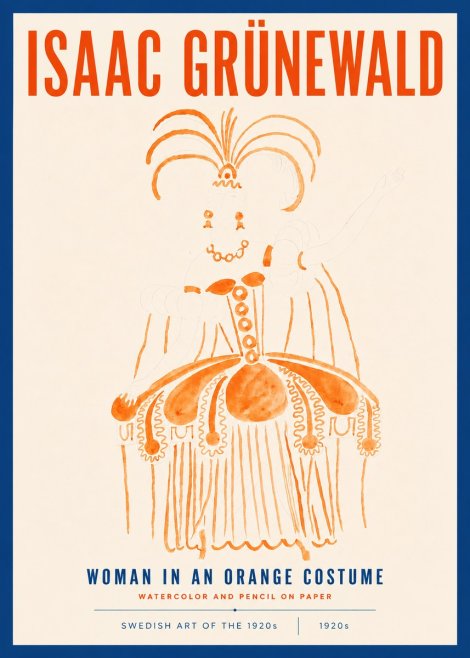 Isaac Grünewald Woman in an Orange Costume No4 - Poster