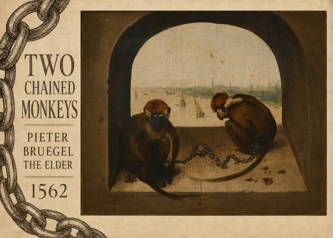 Pieter Bruegel Two Chained Monkeys I No6 - Poster