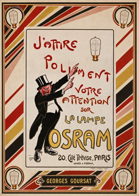 Georges Goursat J'attire Poliment Votre Attention Sur La Lampe Osram No5 - Poster