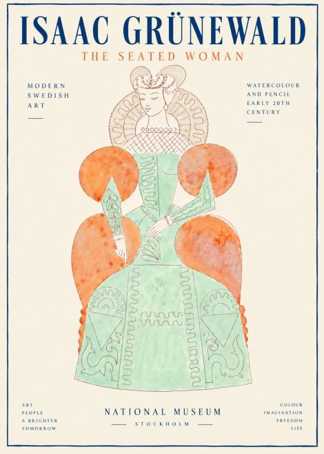 Isaac Grünewald Seated Woman No6 - Poster