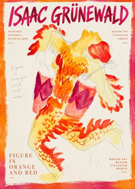Isaac Grünewald Figure in Orange and Red No5 - Poster