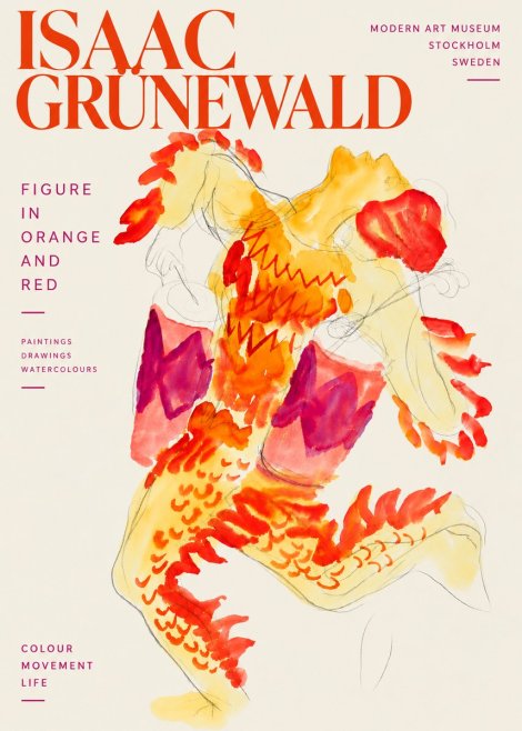 Isaac Grünewald Figure in Orange and Red No6 - Poster