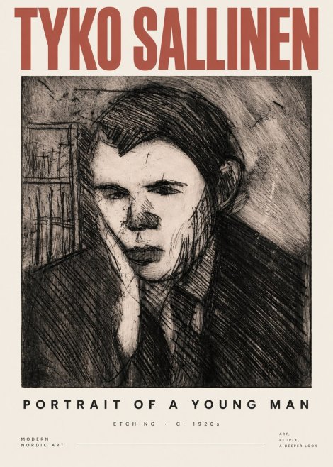 Tyko Sallinen Portrait of a Young Man No3 - Poster