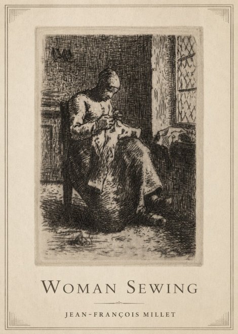 Jean-François Millet Woman Sewing No1 - Poster