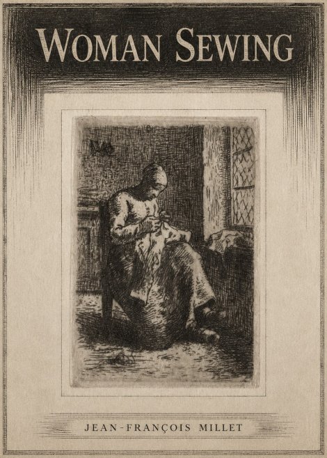 Jean-François Millet Woman Sewing No3 - Poster
