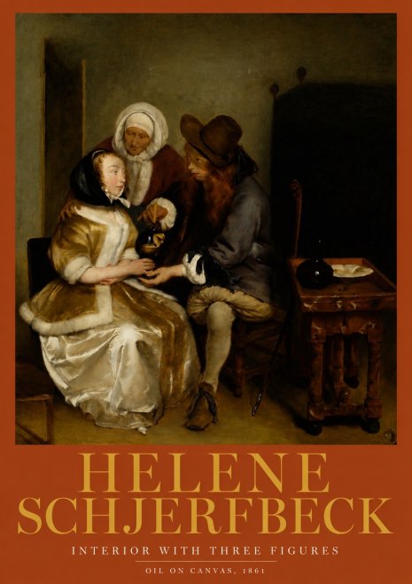Helene Schjerfbeck Interior with Three Figures No2 - Poster