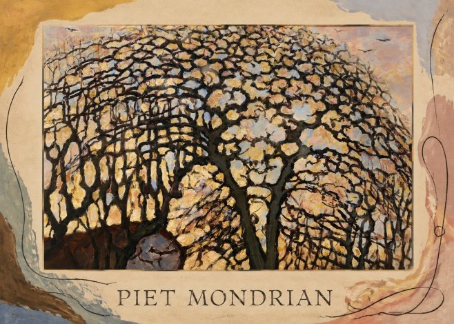 Piet Mondrian Avond (Evening); the Red Tree No5 - Poster
