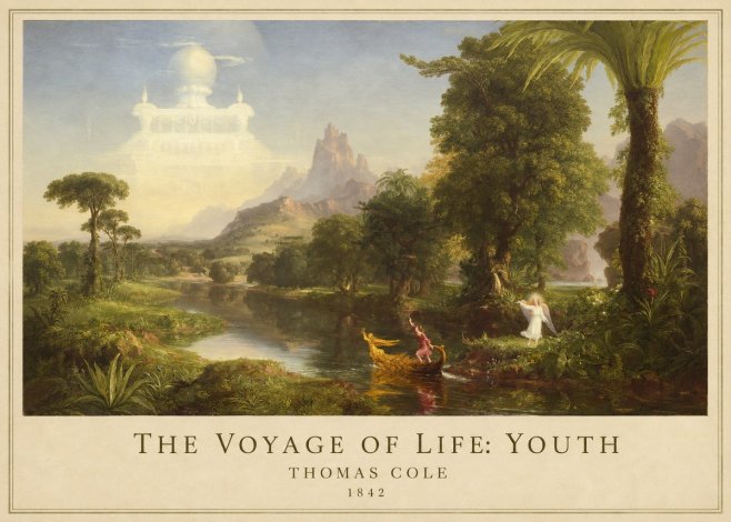 Thomas Cole The Voyage of Life: Youth V No1 - Poster