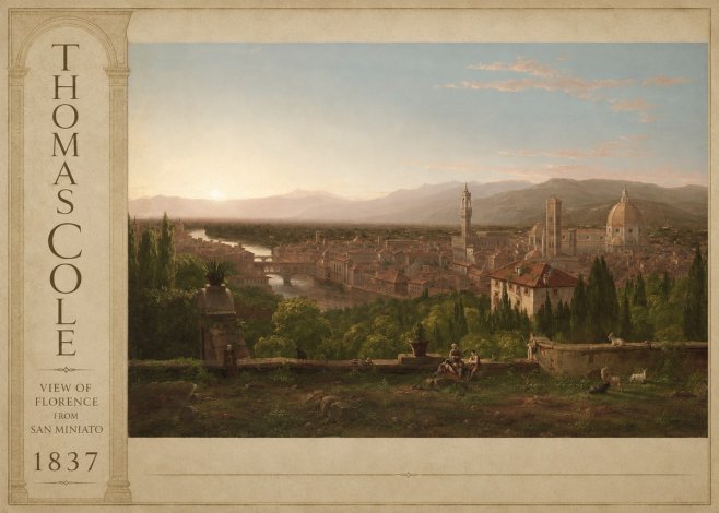 Thomas Cole View of Florence from San Miniato No2 - Poster
